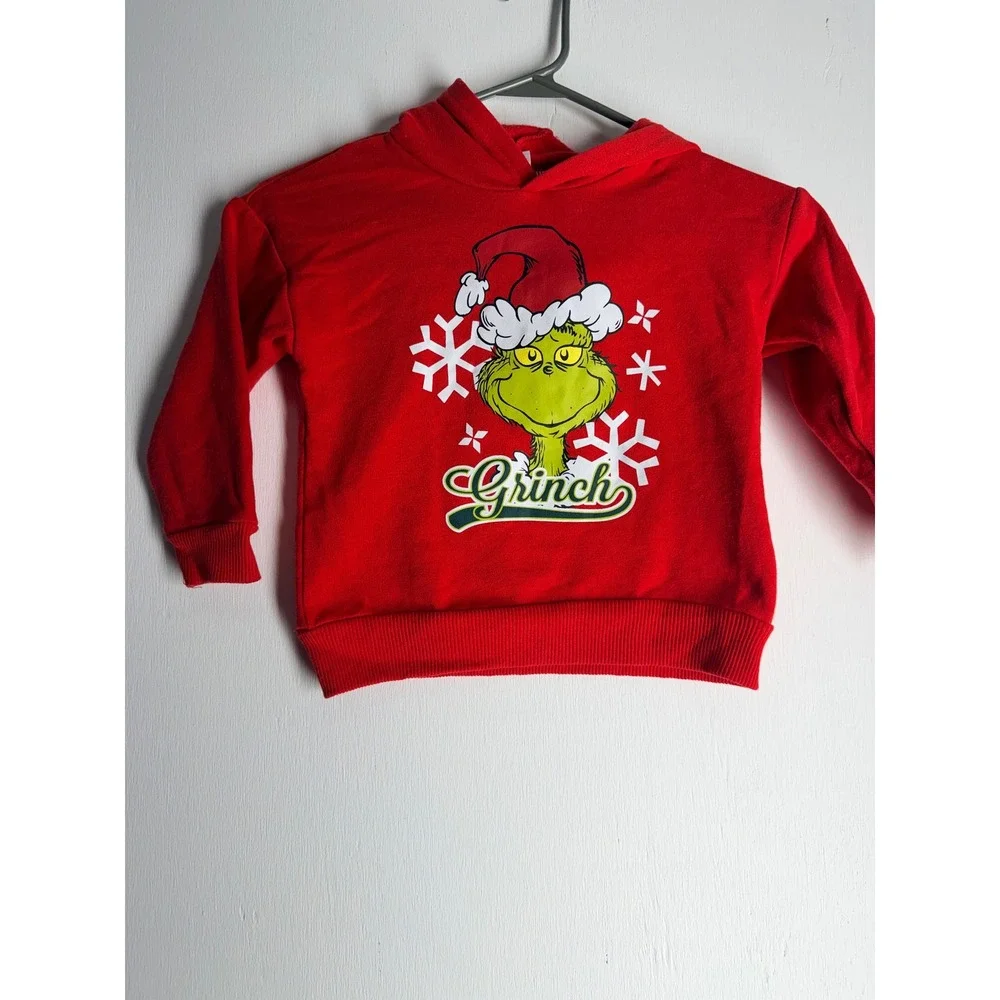 Dr Seuss The Grinch Christmas Hoodie and Pants Set Red Kids 3T 4T RRTF552